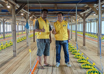 AGICO engineers at chicken house construction site 