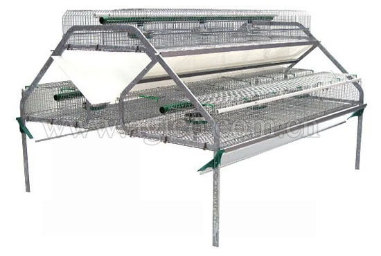 Double layer reserve rabbit cage 